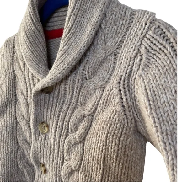 OshKosh | 18 Months Tan Cable Knit Shawl Button Cardigan - Picture 2 of 4